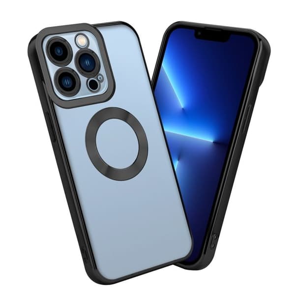 Transparent iPhone 13 PRO-fodral - Svart Stötsäker Chrome Design Vit