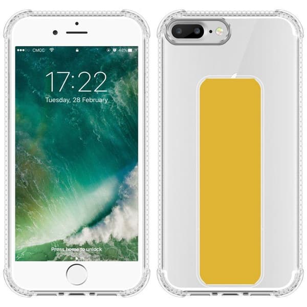 Gul skal för iPhone 7 PLUS / 7S PLUS / 8 PLUS med stöd och ställfunktion Gul