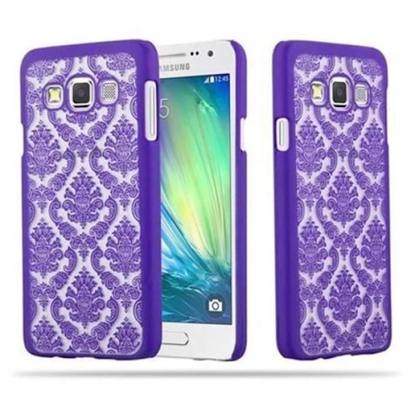 Coque - CADORABO - Samsung Galaxy A3 (Modell 2015) - Lila - Henna blommor paisley - Styv Lila