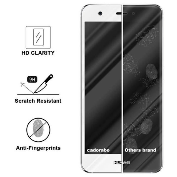 Skärmskydd - CADORABO - Huawei NOVA - Härdat glas - Genomskinlig - Reptålig svart vit