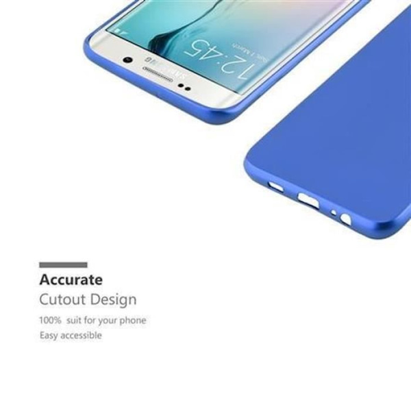 Samsung Galaxy S6 EDGE-fodral i METALLIC BLUE från Cadorabo (METALLIC MATTE Design) Ultratunt mjukt silikon TPU-gelskydd