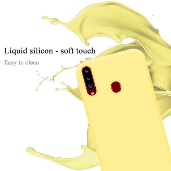 Cadorabo-fodral för Samsung Galaxy A20s i LIQUID Yellow Cover Protection Flexibelt TPU-silikonskydd