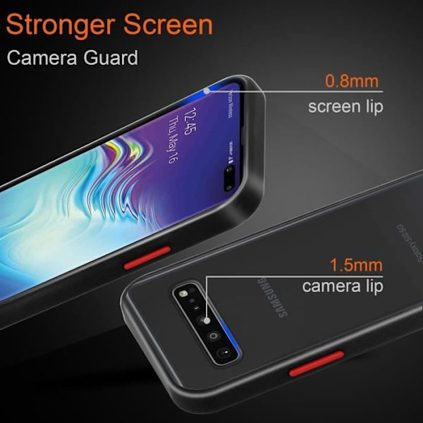 Étui - CADORABO - Samsung Galaxy S10 4G - Hybrid skydd - Silikon TPU - Matt design Svart