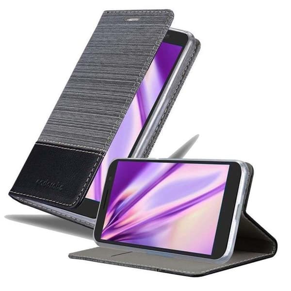 Fodral för Alcatel 3 2018 i GRÅ SVART Etui Skydd mot stötar Grå