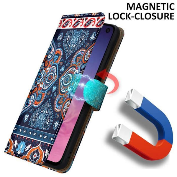 Fodral till Samsung Galaxy S10e Fodral i blått Mandala nr. 1 Fodral Skydd Magnetisk stängning Plånbok Plånbok