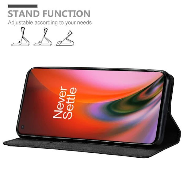 Coque - CADORABO - OnePlus Nord 2 5G - Svart Natt - Bokstilstui - Magnetiskt skydd NATTSVART