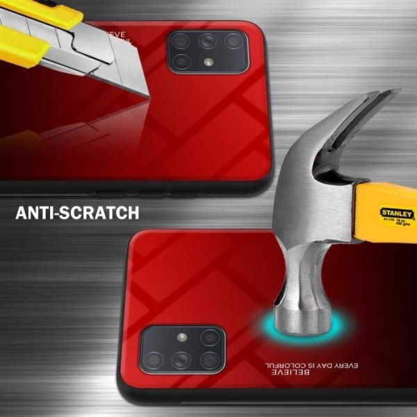 Coque - CADORABO - Samsung Galaxy A71 4G - Bicolorskydd - Anti-glidande - Mjuk RÖD SVART