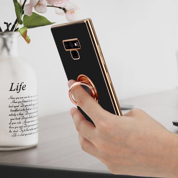 Skydd för Samsung Galaxy NOTE 9 Glansig Svart - Guld med kameraskydd Svart