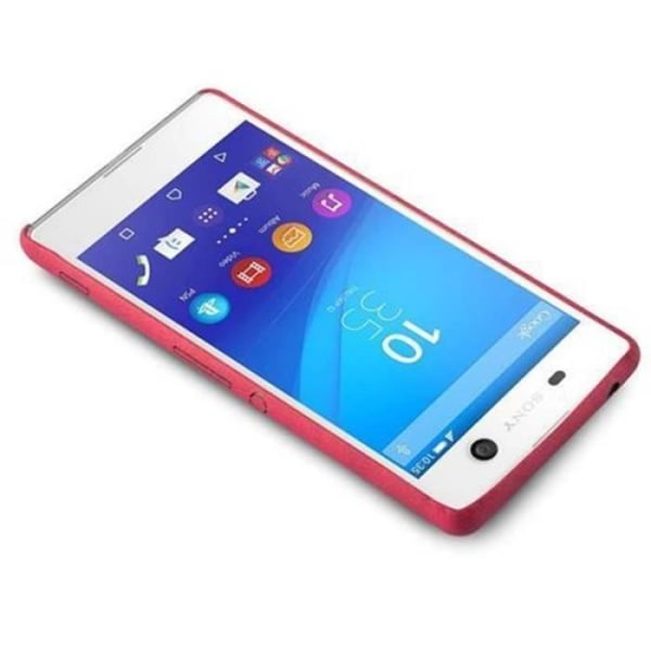Sony Xperia M5 Fodral < Faux Leather Hard Cover – Bumper Case Cover i RÖD-VINTAGE