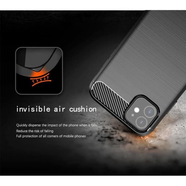 iPhone 11 Fodral Borstad Svart Kolfiber Design Svart