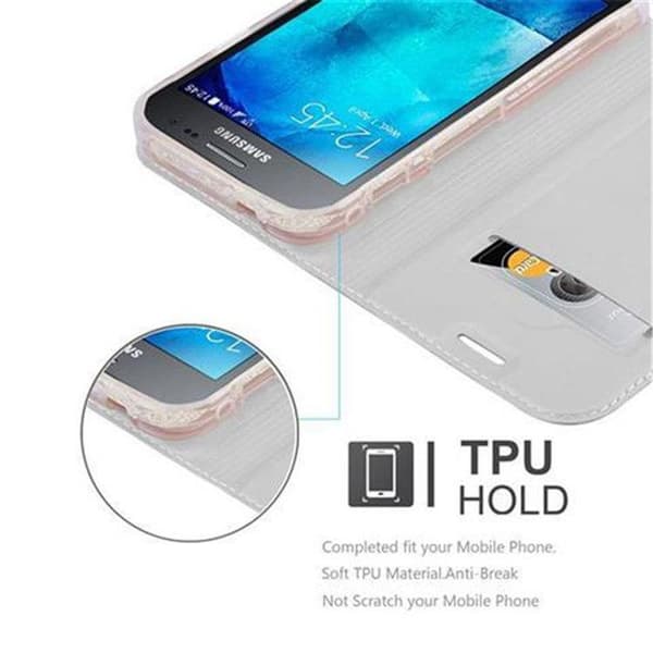 Fodral med lock för Samsung Galaxy XCover 3 Etui i KLASSISK SILVER Plånbok Stötsäker Grå