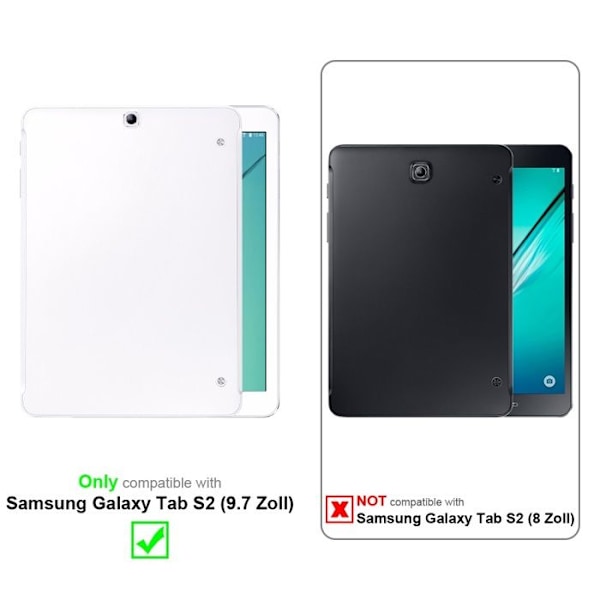 Etui för Samsung Galaxy Tab S2 (9,7 tum) Fodral i MÖRKBLOTT JERSEY Tablettfodral Skydd Automatisk Väcktning Blå