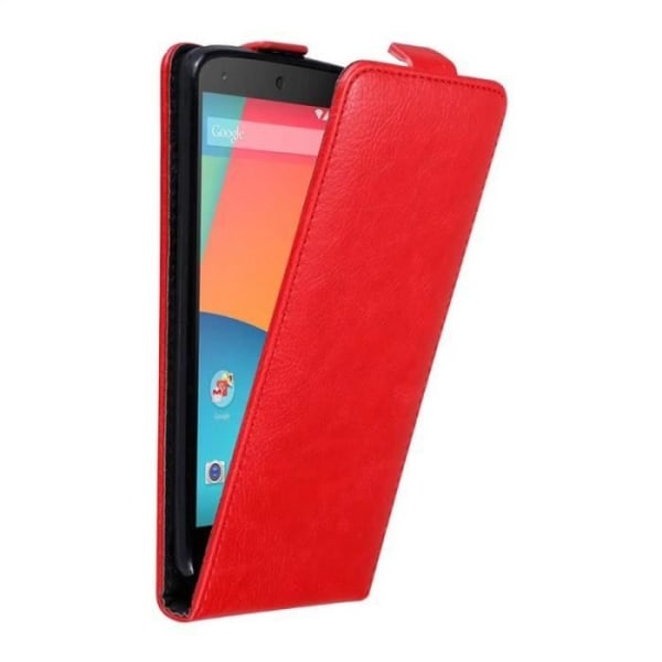 Cadorabo fodral för LG NEXUS 5 - i rött - Skyddsfodral i Flip Style med magnetlås