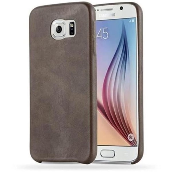Cadorabo – > Samsung Galaxy S6 < (INTE EDGE) Hårt fodral i konstläder – Bumper Case-fodral i BRUN-VINTAGE