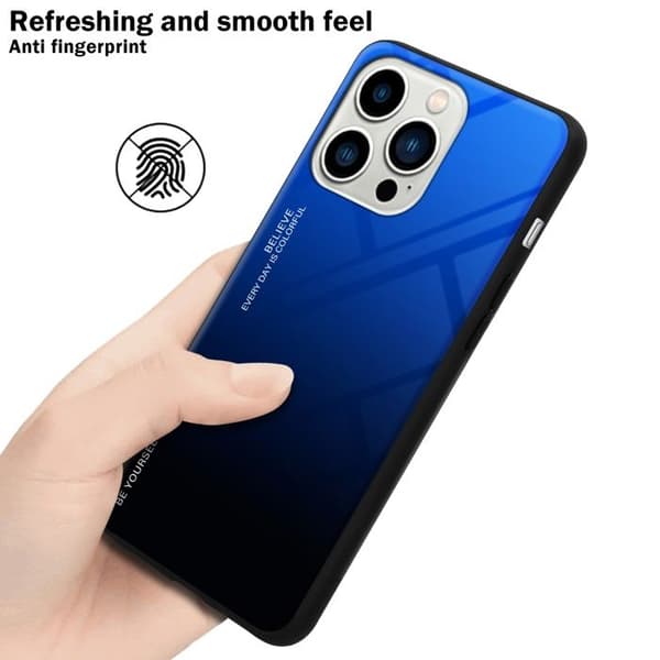 iPhone 14 PRO-fodral i BLÅ - SVART Stötsäker Bicolor design Svart