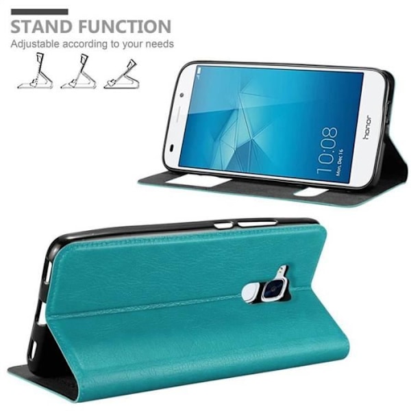 Cadorabo Fodral för Honor 5C i MINT TURQUOISE - Skyddsfodral med horisontellt stativ och två fönster - View Folio Pocket Case