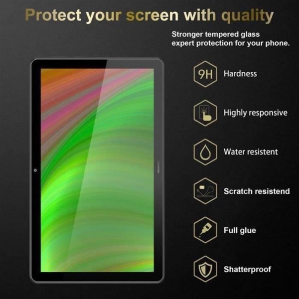Cadorabo 3x skyddsglas för Huawei MediaPad T5 10 (10,1" Zoll) in - 3x härdat skärmskyddsglas (härdat)
