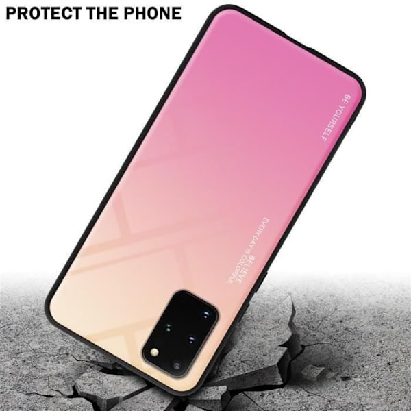 Coque - CADORABO - Samsung Galaxy S20 PLUS - Bicolor Gul/Rosa - Antislipskydd - Trendig Design Gul, Rosa