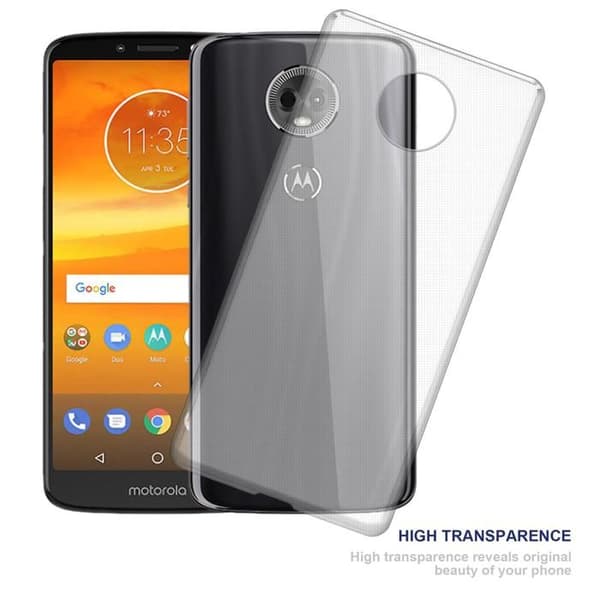 Transparent stötsäker silikonfodral för Motorola MOTO E5 PLUS Vit