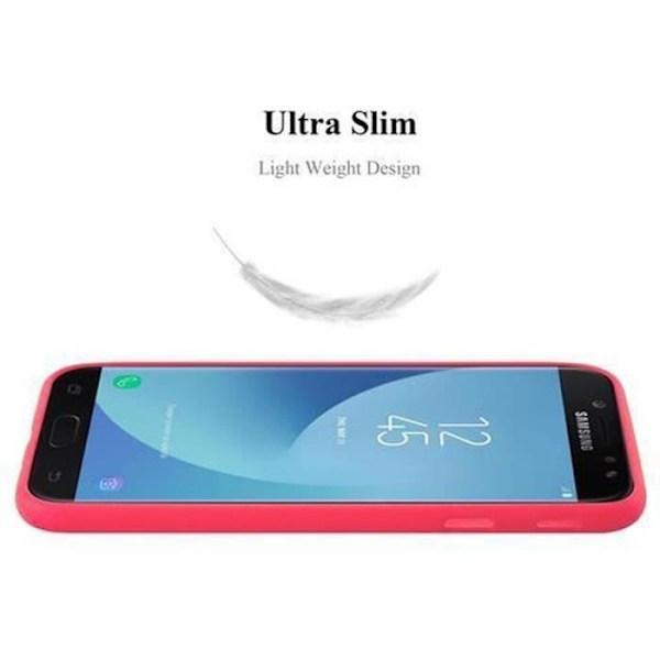 Samsung Galaxy J5 2017 (7) Fodral i RED FROST av Cadorabo (FROST Design) Ultratunt mjukt silikongel TPU-fodral med anti-halk