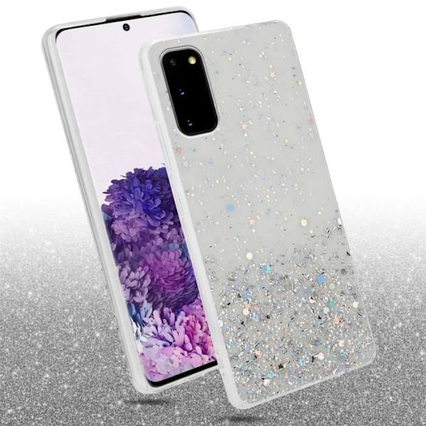 Fodral till Samsung Galaxy S20 Transparent fodral med glitterfodral Skyddande silikon TPU Glitter paljetter Transparent med glitter