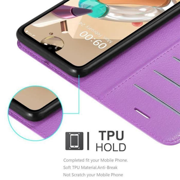 Etui för LG K41S - CADORABO - Orkidé Violetter - Syntetiskt läder - Magnetstängning - Ställfunktion Orkidévioler