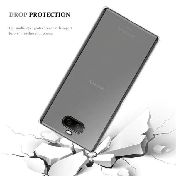 Transparent stötsäker silikonfodral för Sony Xperia 8 Vit