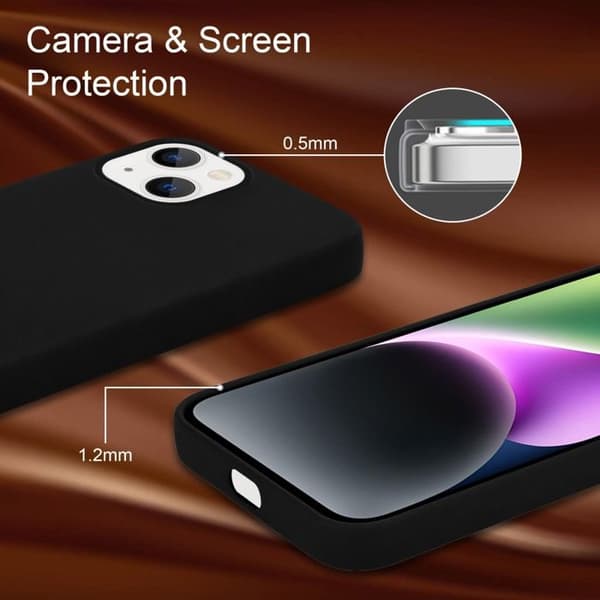 Skal för iPhone 14 PLUS Stötabsorberande i LIQUID BLACK Svart