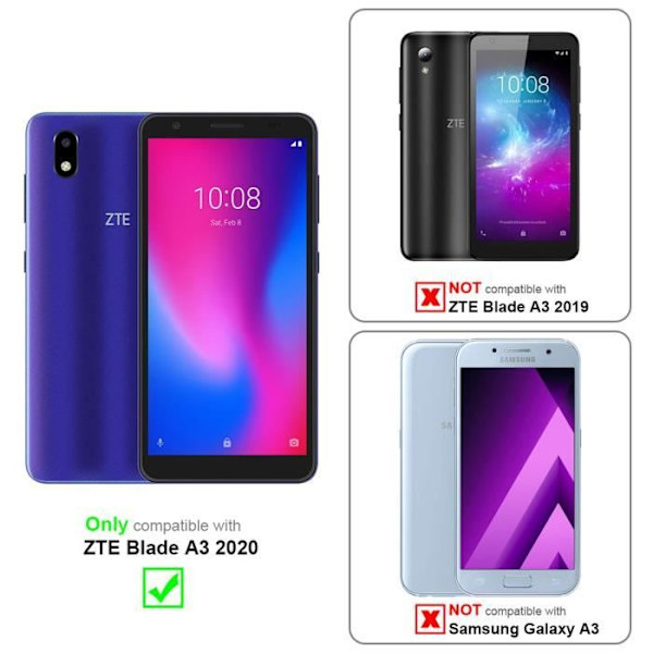 Coque - CADORABO - ZTE Blade A3 2020 - Svart Natt - Ultrafin - Magnetstängning NATTSVART