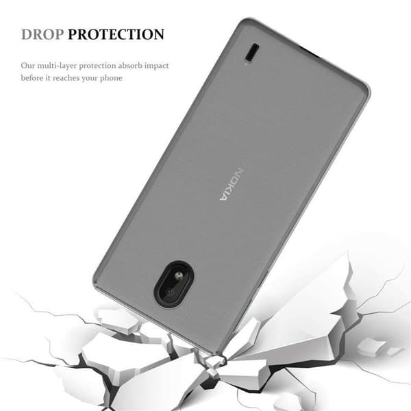 Transparent stötsäker silikonfodral för Nokia 1 PLUS Vit