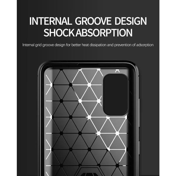 Skyddsfodral för Samsung Galaxy A41 BORSTAD GRÅ Kolfiberdesign Grå