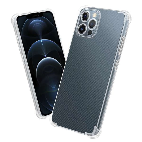 Transparent stötsäker silikonfodral för iPhone 12 PRO Vit