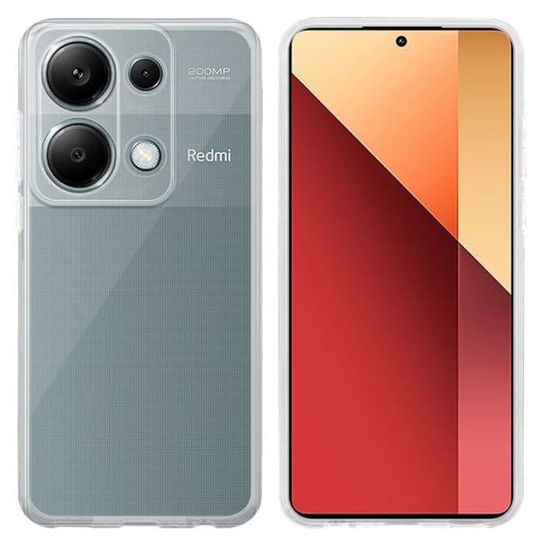 Transparent stötsäker silikonfodral för Redmi Note 13 Pro 4G Vit