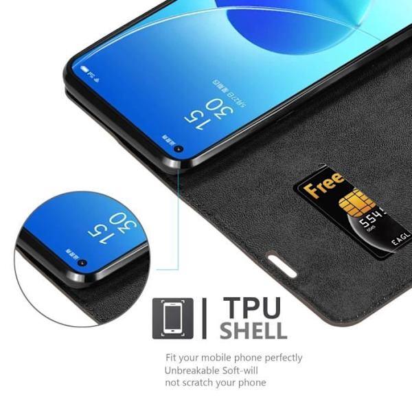 Fodral till Oppo Reno6 5G Fodral i KAFFEBRUN Fodral Skyddsplånbok KAFFEBRUNT