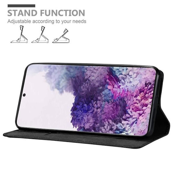 Étui - CADORABO - Samsung Galaxy S20 PLUS - Magnetisk stängning - Ställfunktion - Kortfack Svart