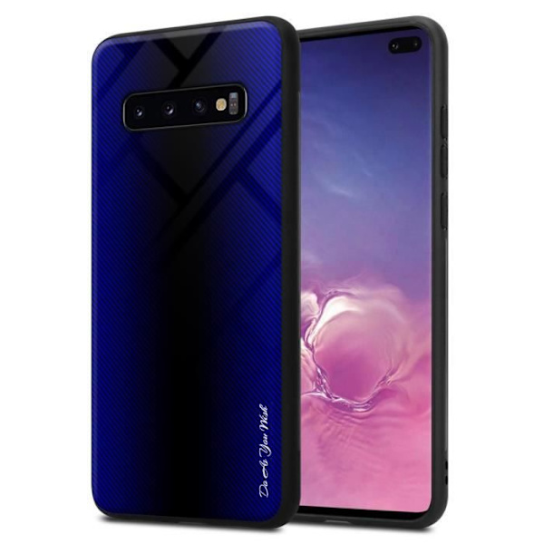 Fodral till Samsung Galaxy S10 PLUS Skal i COBALT VIOLET Fodral Skydd i härdat glas och TPU silikon Koboltviolett