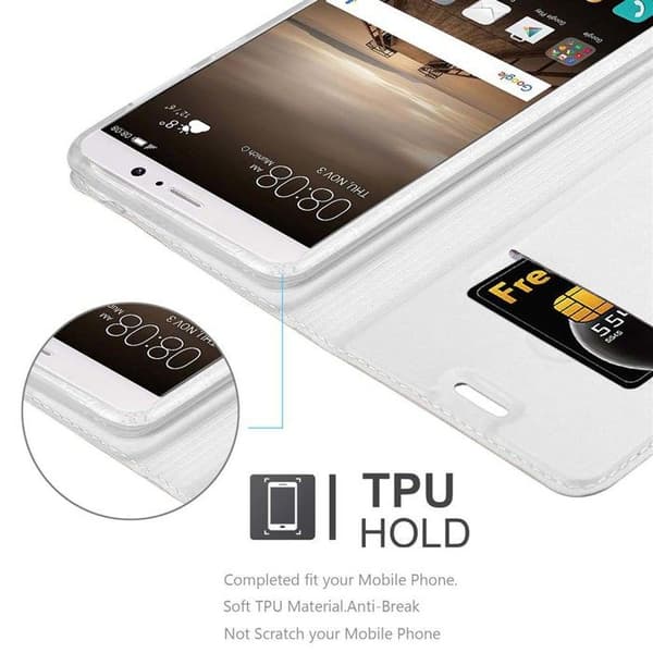 Flip-fodral för Huawei MATE 9 Etui i KLASSISK SILVER Plånbok Stötsäker Grå
