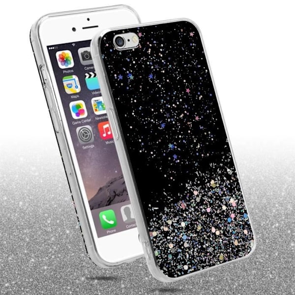 Fodral för Apple iPhone 6 PLUS / 6S PLUS Fodral i svart med glitterfodral Skyddande silikon TPU Glitter paljetter