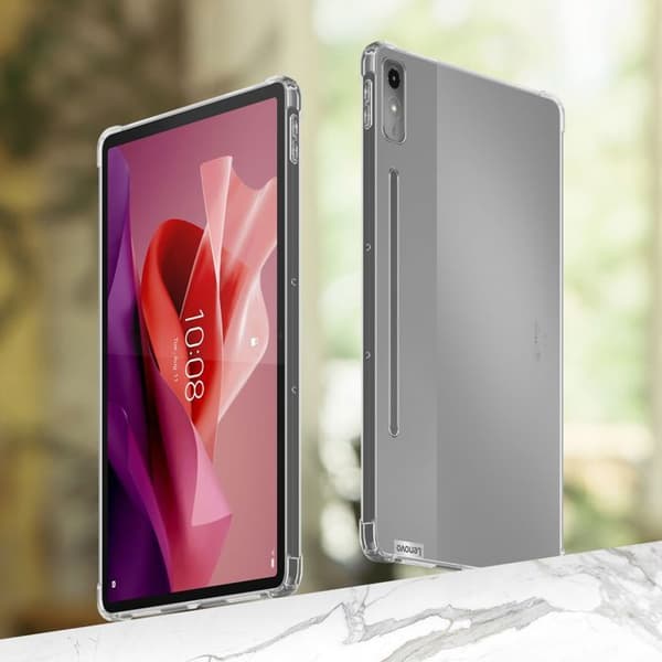 Transparent stötsäker silikonfodral för Lenovo Tab P12 Vit