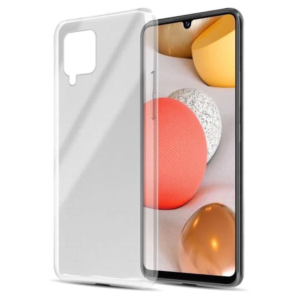 Transparent stötsäker silikonfodral för Samsung Galaxy A42 4G Vit