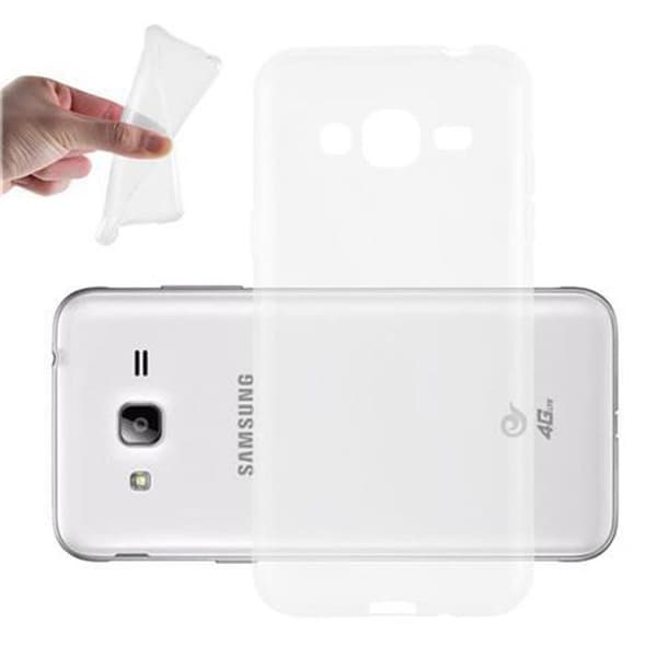 Transparent stötsäker silikonfodral för Samsung Galaxy J3 2016 Vit