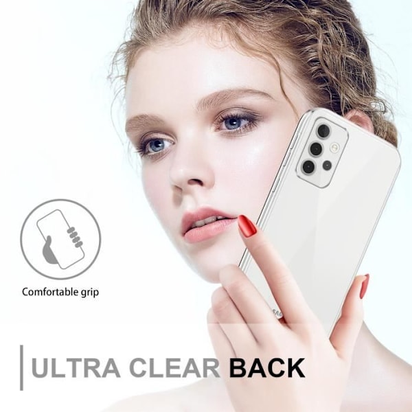 Cadorabo Fodral för Samsung Galaxy A32 4G i Transparent Fodral 360° Helkroppsskydd Skärmskydd Transparent