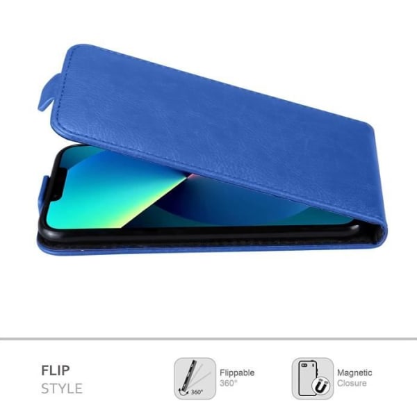 Coque - CADORABO - Apple iPhone 13 MINI - Släta konstläder - Ljusblå - Flip-skydd HIMLABLÅT