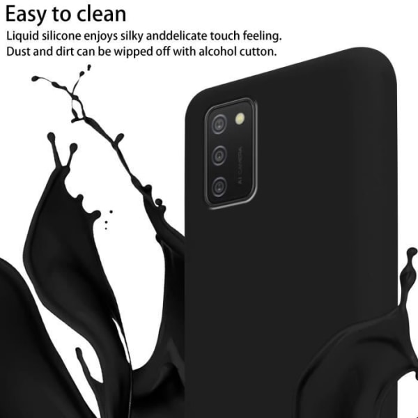 Halsbandsfodral för Samsung Galaxy A02s Fodral i LIQUID BLACK Fodral Modehalsband Moderiktigt fodral Fodral Silikon Justerbar