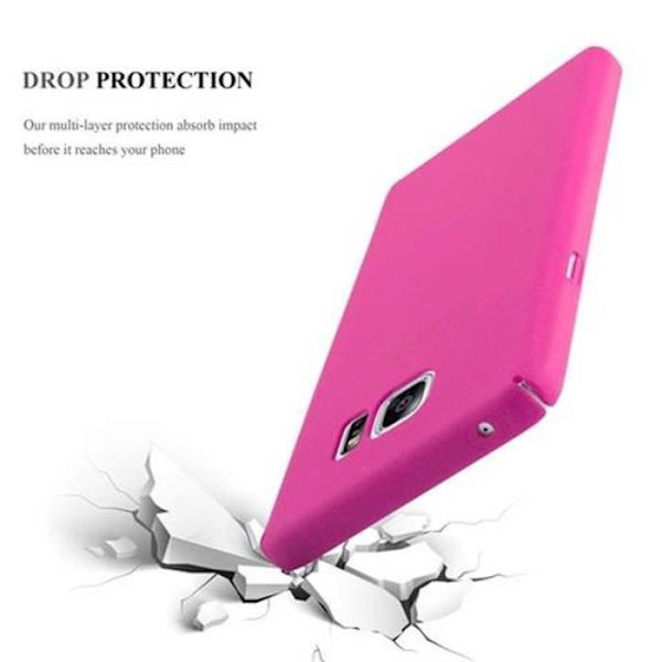 Samsung Galaxy NOTE 5 Fodral FROSTY LJUSROSA Cadorabo DESIGN FROSTY Hårt Fodral Skydd Ultra Slim Bumper Fodral