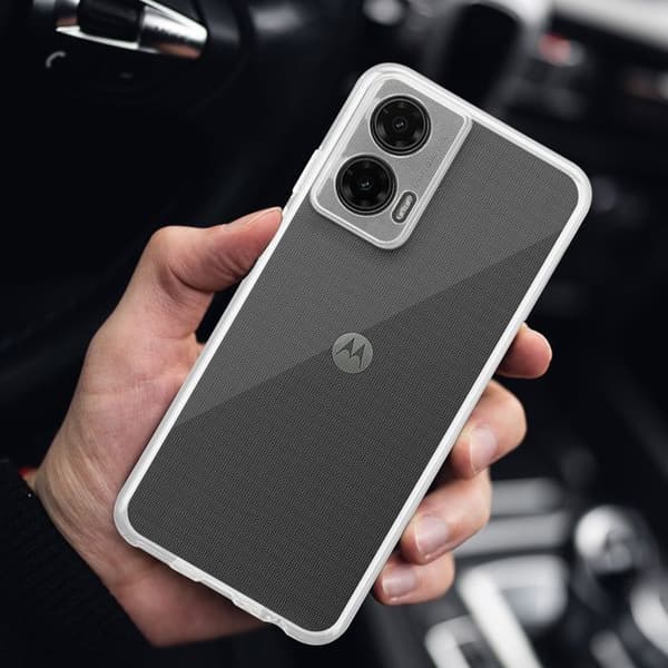 Transparent stötsäker silikonfodral för Motorola Moto G35 Vit