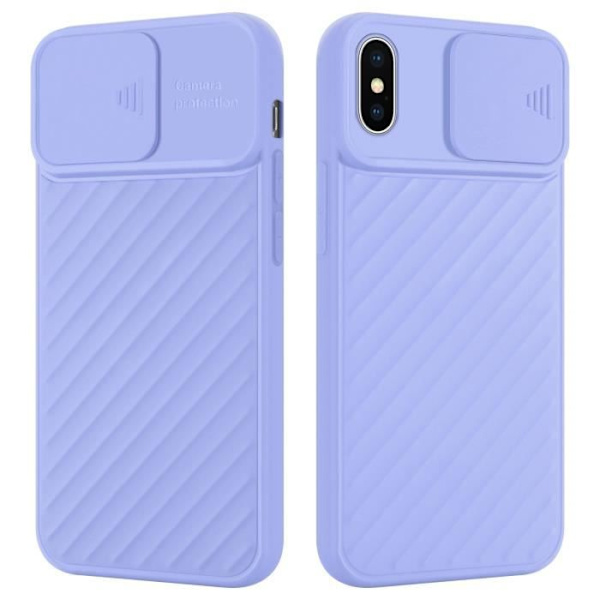 Fodral för Apple iPhone X / XS Matt Lila Fodral Silikon TPU och kameraskydd