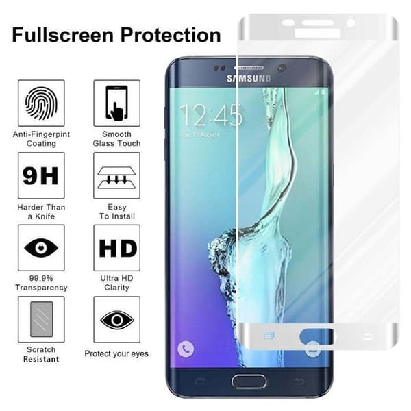 Helt härdat skärmskydd för Samsung Galaxy S6 EDGE PLUS Vit