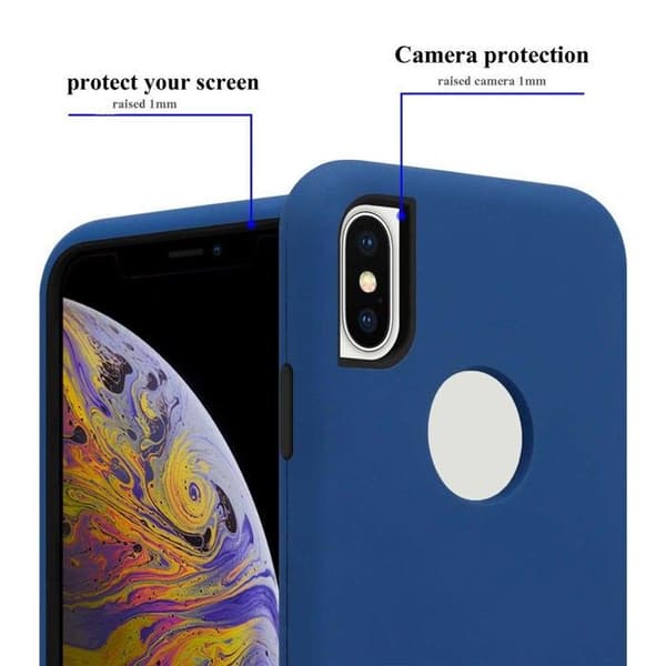 iPhone X / XS-fodral i mörkblå hybridskydd Blå