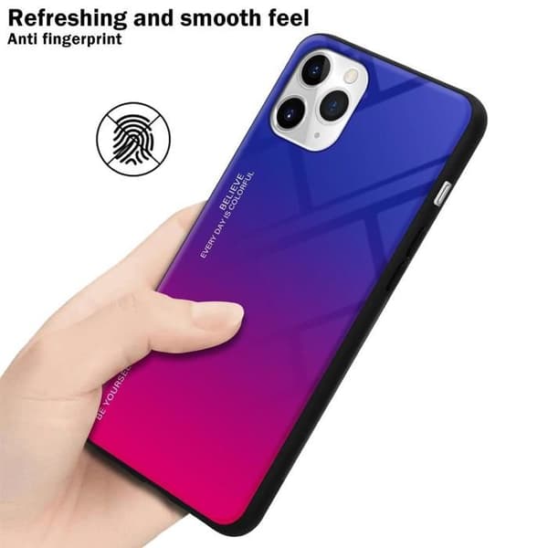 iPhone 11 PRO-fodral i VIOLETT - RÖD Stötsäker Bicolor design Svart